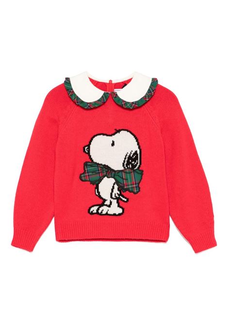Pull bambina con stampa SAINT BARTH | CAJ001 CALIA JR0053G SNOOPY BOW 41 PATCH